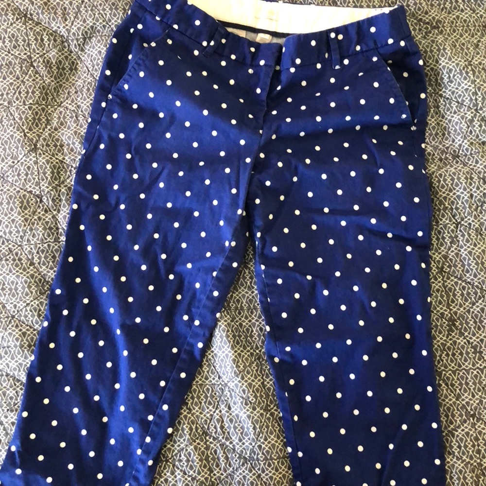 J. Crew polka dot cropped pants